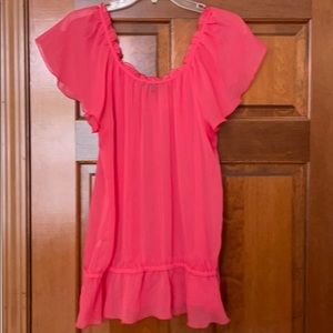 Express melon sheer top.